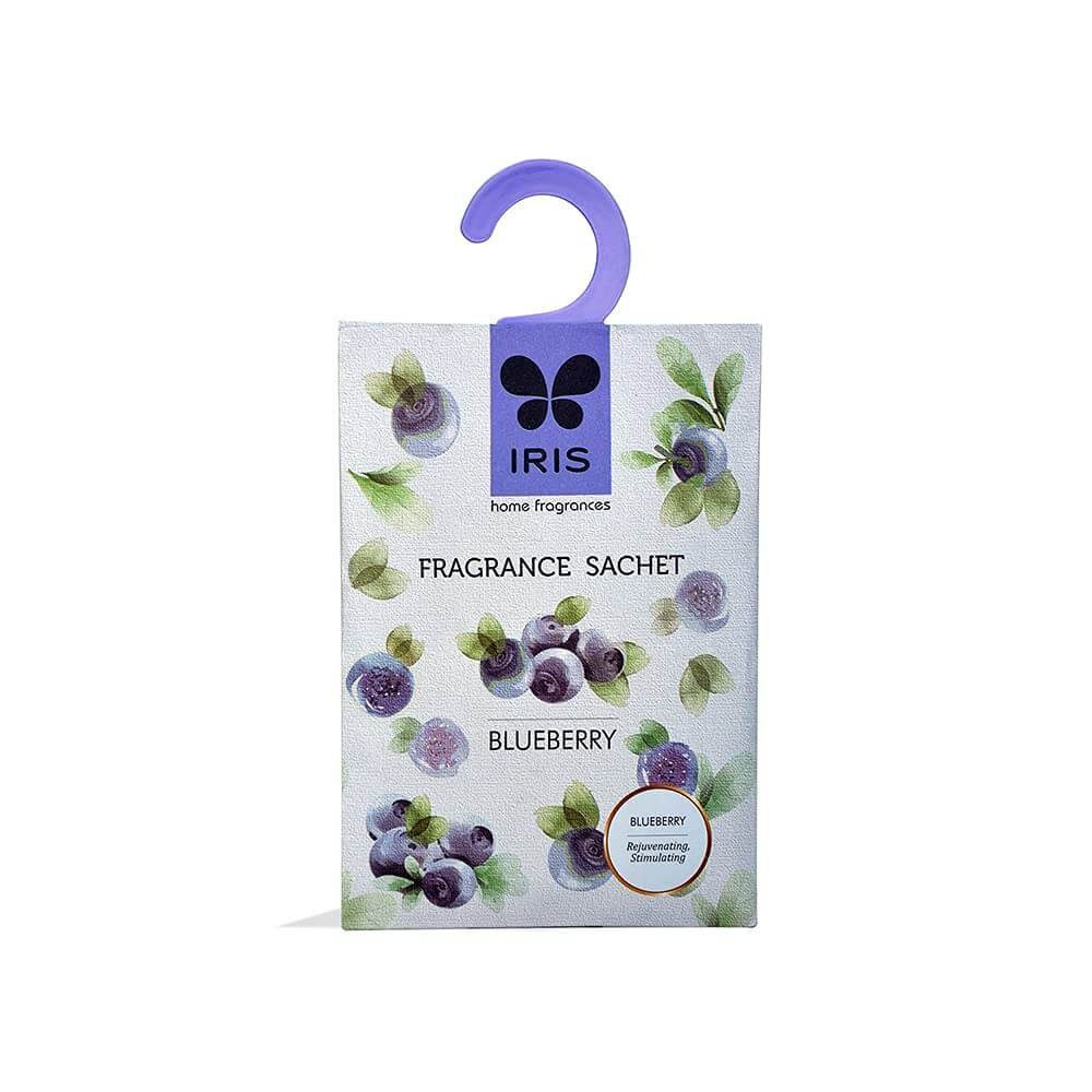 IRIS, Fragrance Sachet, Blueberry, 1 Packet, Home Fragrances, Fragrance Sachets for Closets/Drawers/Cupboards/Small Spaces, Whiff of Fresh Berries, Air Freshener, Size - 13.2x5.5x16.5